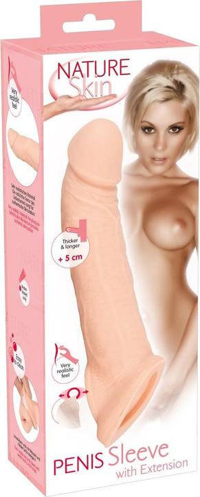 Actual product image Nature Skin Penis Sleeve with Extension