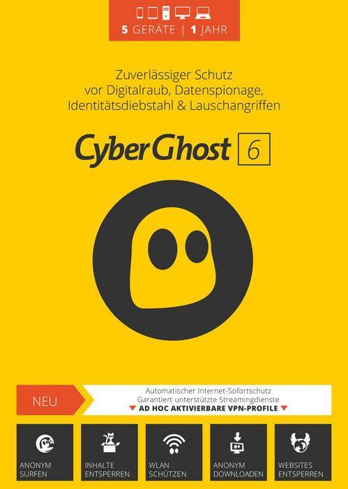 Produktbild S.A.D. CyberGhost VPN 6 (5 User, 12 Monate)