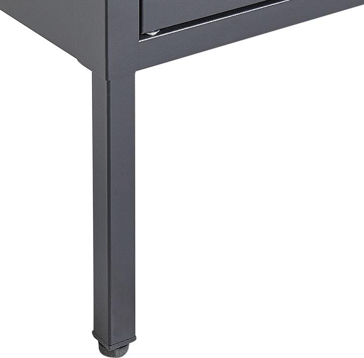 Produktbild Beliani Glasvitrine Metall schwarz 150 cm NASH (90 x 150 cm)