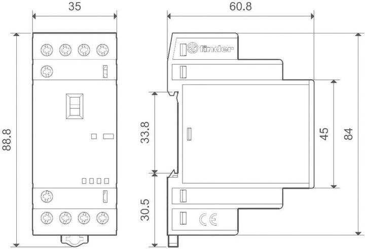 Actual product image Finder Installation contactor series 22.34, 25 A