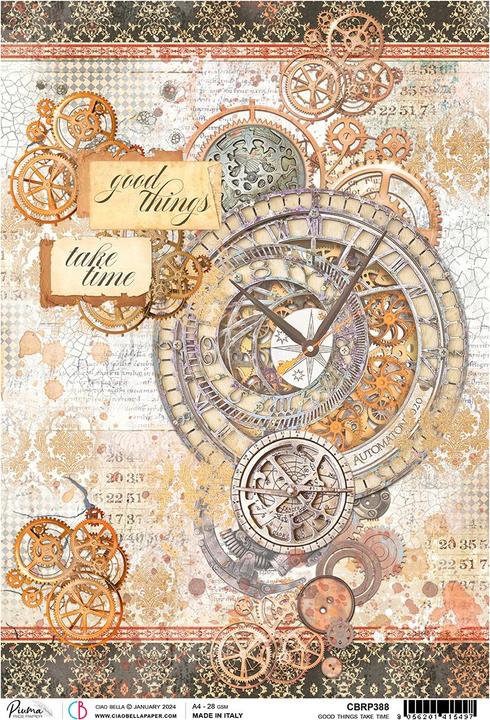 Actual product image Ciao Bella Wizard Academy - Good Things take Time" motif straw floss, DIN A4 (28 g/m²)