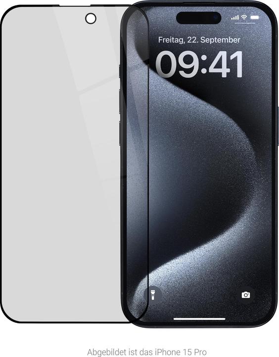 Actual product image Artwizz PrivacyGlass screen protector iPhone 16 Pro (1 Piece, Apple iPhone 16 Pro)