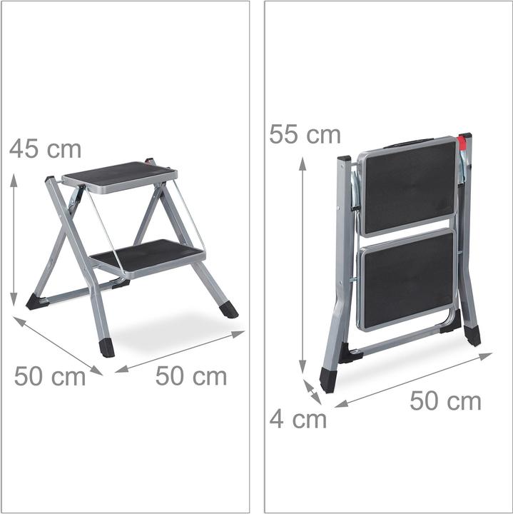 Image du produit Relaxdays Escabeau pliable, 2 marches (Escabeau, 50 cm)