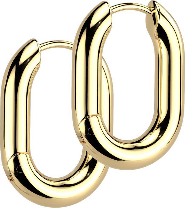 Produktbild Star Piercing Ohrring zum Klappen vergoldet Abgerundetes Rechteck (ohne Messing, Chirurgenstahl 316L)