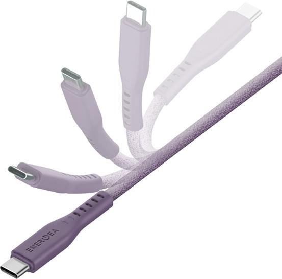 Actual product image Energea cable Flow USB-C - Lightning C94 MFI 1.5m fioletowy/purple 60W 3A PD Fast Charge (1.50 m, USB 3.0)