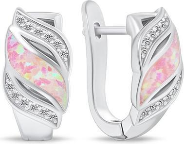 Brilio Silver - Minimalist silver earrings with zircons EA914W