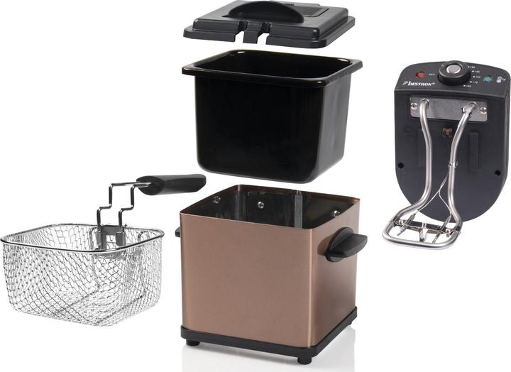 Actual product image Bestron Best deep fryer 1.2L AF100CO copper 1000W