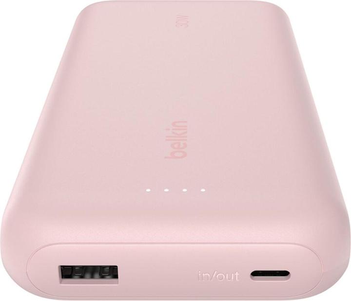 Immagine prodotto Belkin Powerbank 20.000mAh rosa 30W integrale.Cavo USB-C BPB024hqPK (20000 mAh, 30 W, 74 Wh)