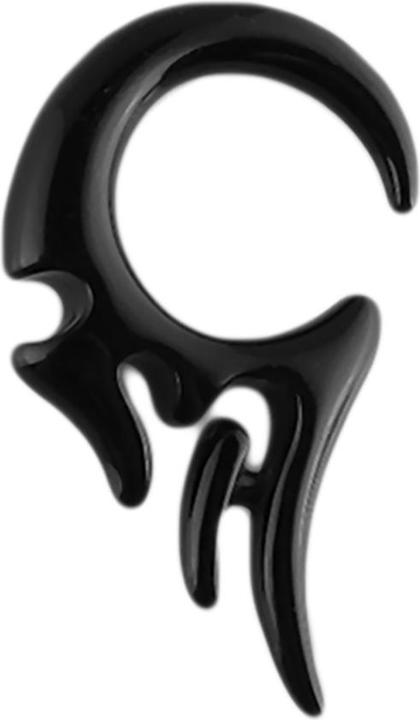 Actual product image Star Piercing Taper stretch spiral black with tribal wings (without brass, Acrylic)