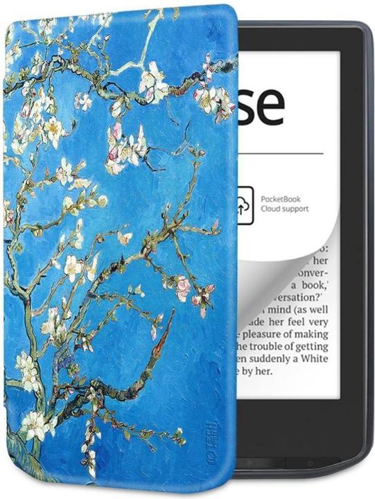 Tech-Protect Custodia SmartCase per PocketBook Verse / Verse Pro - blu con fiori di sakura (Verse Pro)