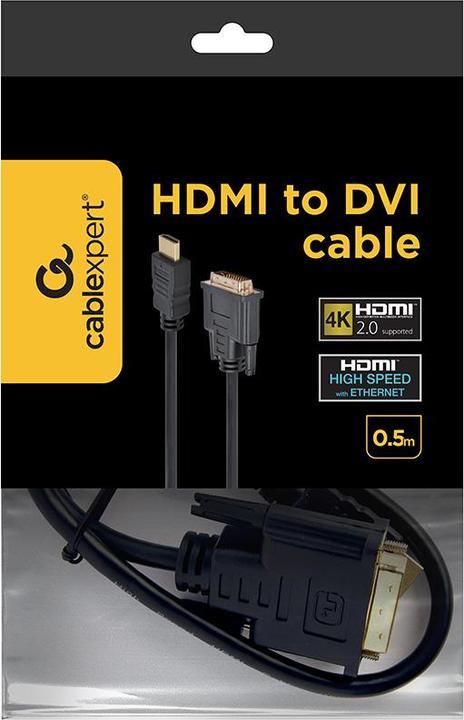 Produktbild Gembird Cablexpert CC-HDMI-DVI-0.5M (0.50 m, HDMI, DVI)