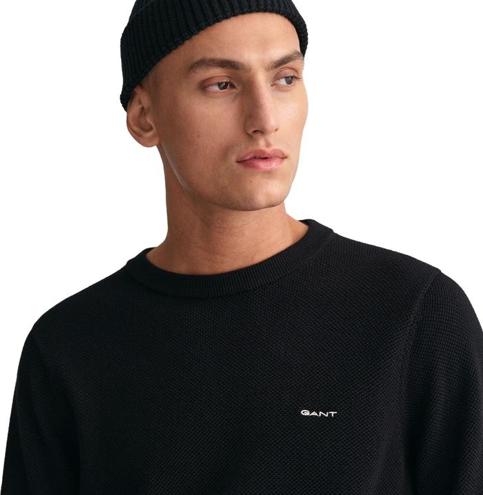 Immagine prodotto GANT Cotton Pique Pullover Crew Neck Black (S, L, 3XL)