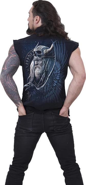 Actual product image Spiral Unisex Adult Odin's Warrior Stone Wash Sleeveless Shirt (L)