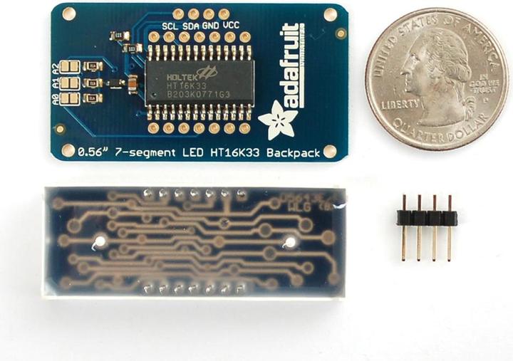 Actual product image Adafruit 0.56" 4-Digit 7-Segment w/I2C Blue (Various)