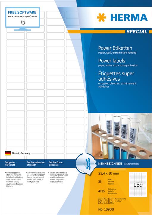 Actual product image HERMA Power labels A4