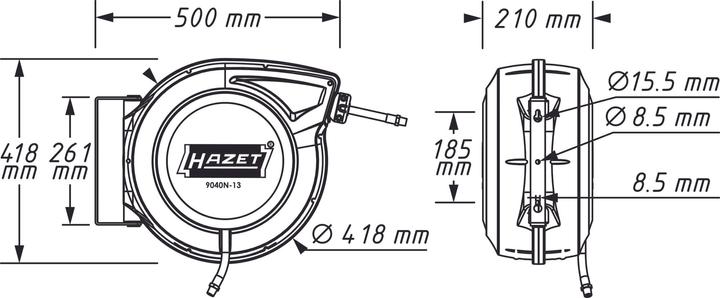 Produktbild HAZET Schlauchaufroller 9040N-13