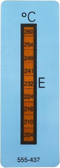 Actual product image Rs Pro Temperature sticker 204-254°C