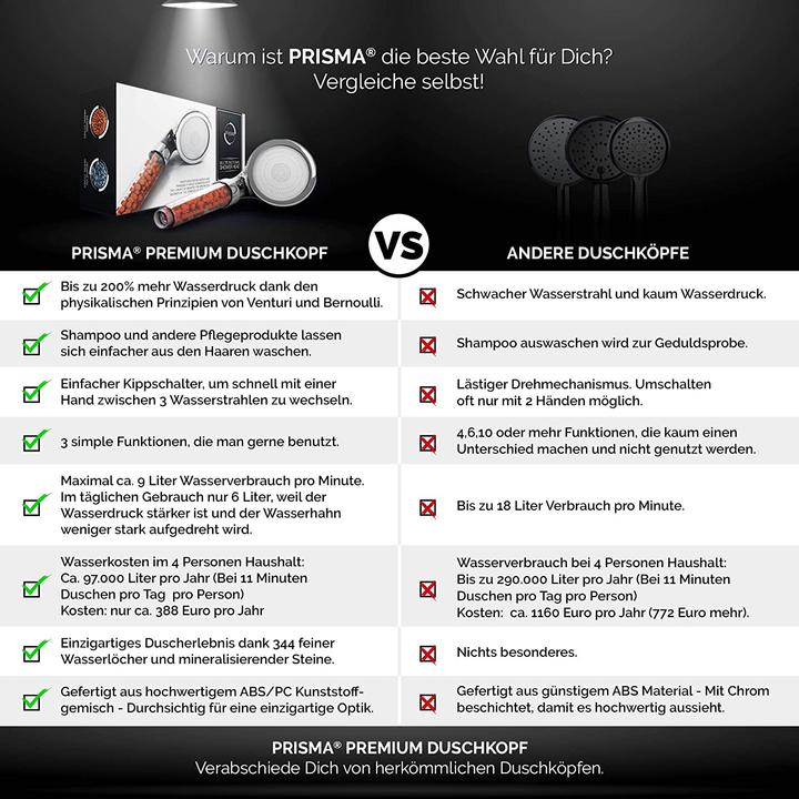 Actual product image Prisma Shower head Wellness