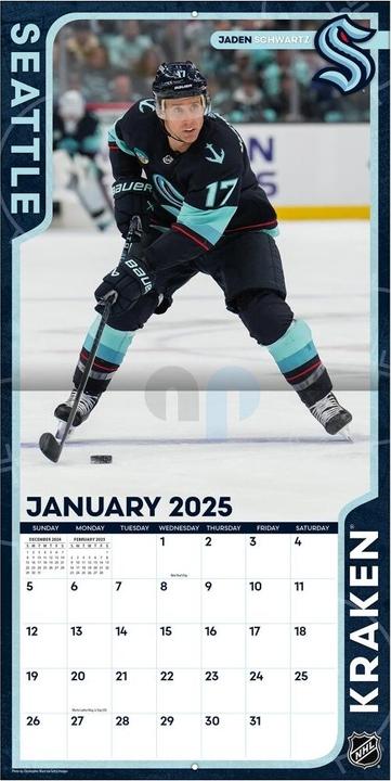 Actual product image NHL - Seattle Kraken - 30.5 x 30.5 cm Team Wall Calendar 2025 (30.5 x 30.5 cm, French, Italian, Spanish, German, English)