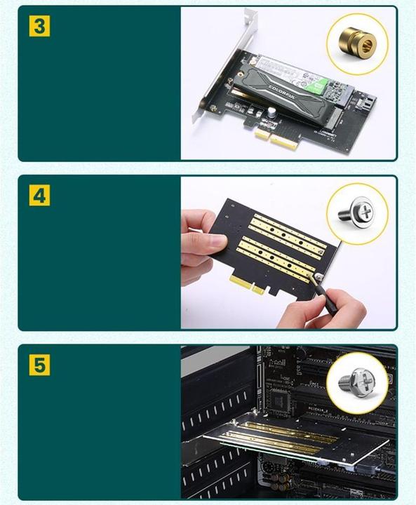 Produktbild Ugreen PCIe 3.0 x4 to M.2 M-Key + M.2 B-Key Adapter