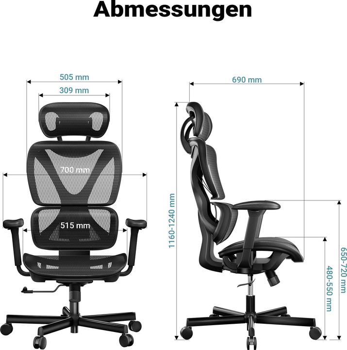 Produktbild Wiltec Ergonomischer Bürostuhl