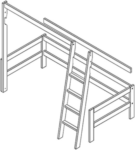 Lifetime Kidsrooms Kit di conversione in letto a soppalco con scala inclinata