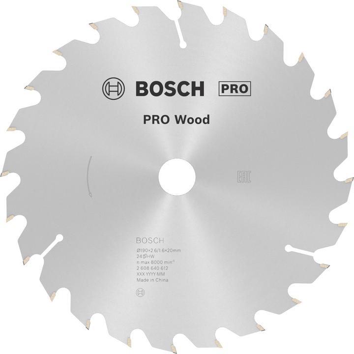 Actual product image Bosch Professional Zubehör PRO Wood circular saw blade, 190 x 2.6 x 20 mm