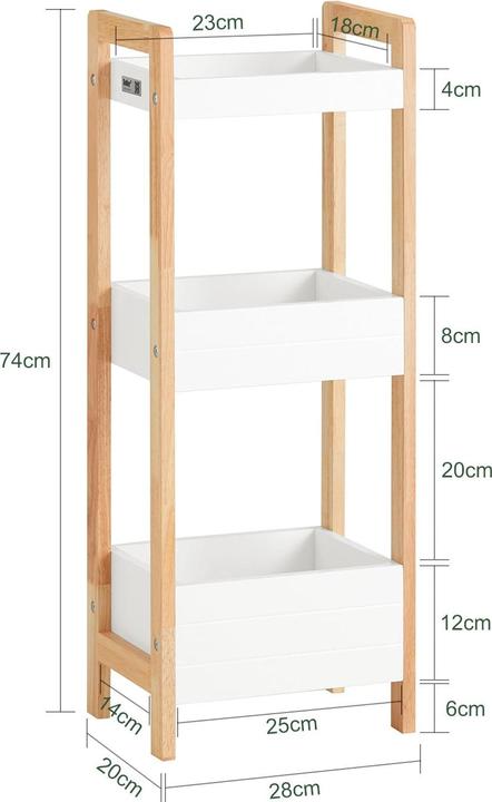 Produktbild SoBuy Badregal (28 x 20 x 74.5 cm)