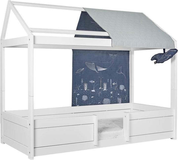 Produktbild Lifetime Kidsrooms 4 in 1 Hausbett Ocean Life KOMBI 2 mit Stoffdach und Rollboden