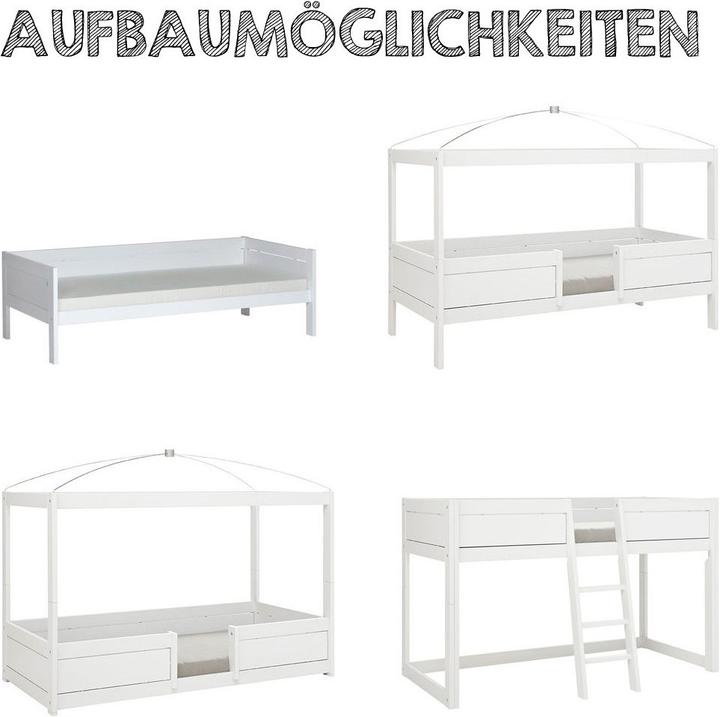 Produktbild Lifetime Kidsrooms 4 in 1 Hausbett Ocean Life KOMBI 2 mit Stoffdach und Rollboden