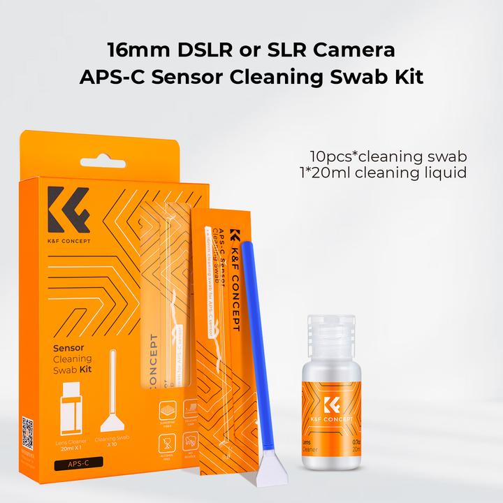 Immagine prodotto K&F Concept Kit di tamponi per la pulizia del sensore APS-C delle fotocamere DSLR o SLR da 16 mm