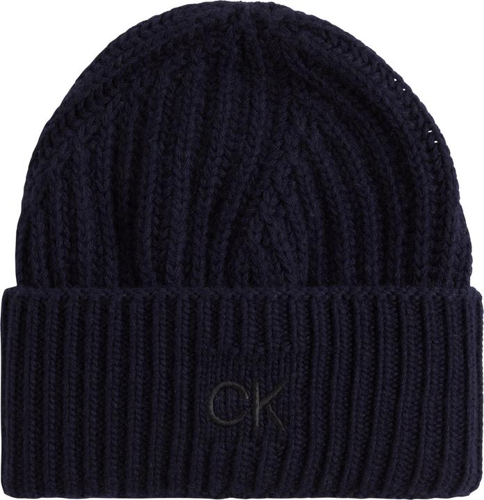 Actual product image Calvin Klein Elevated Wool Beanie XL CK Navy (One size)