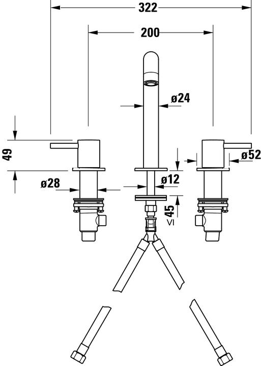 Voedingswaarden en ingrediënten Duravit Circle 3-gats wastafelmengkraan, 140 mm projectie, met afvoerset, chroom, CE1060005010