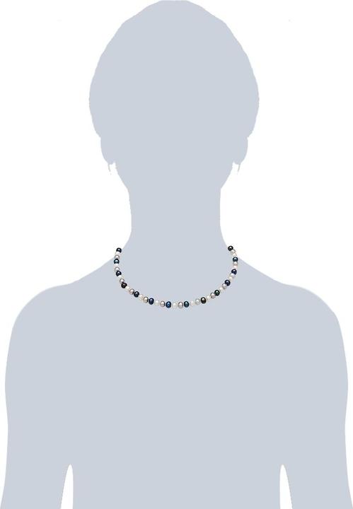 Actual product image Lulu & Jane Brass freshwater cultured pearl silver 42.0 cm base chain + 5.0 cm extension - 33290 (Brass, 42 - 47 cm)