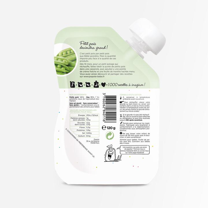 Produktbild Popote Quetschie Erbse BIO (120 g)