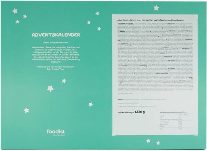 Nährwerte und Zutaten Foodist Kinder Adventskalender