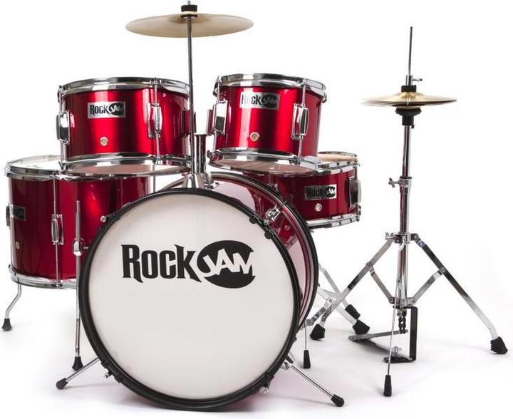 Productafbeelding PDT RockJam 5-delig Junior Drumstel Rood