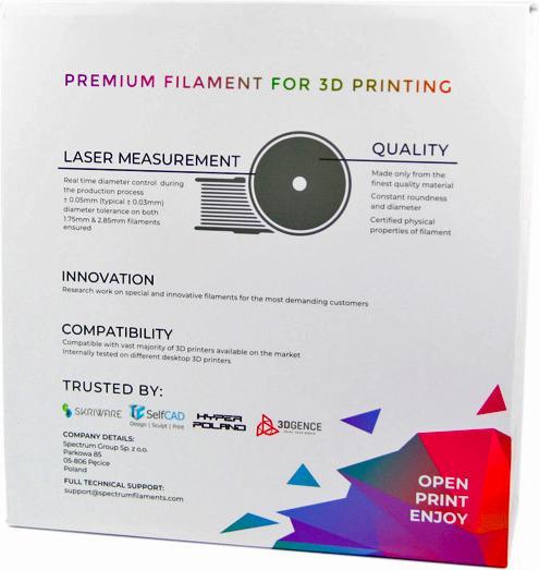 Immagine prodotto Filamento PLA WOOD nero ebano 0,5kg 1,75mm (PLA, 1.75 mm, 100 g, Nero)