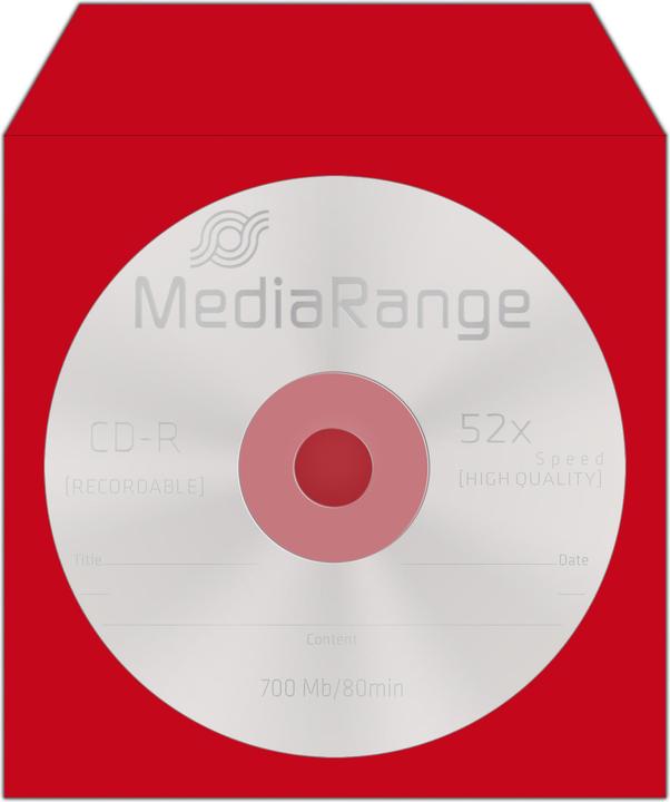 Image du produit MediaRange CD/DVD Papierhüllen farbig mit Sichtfenster