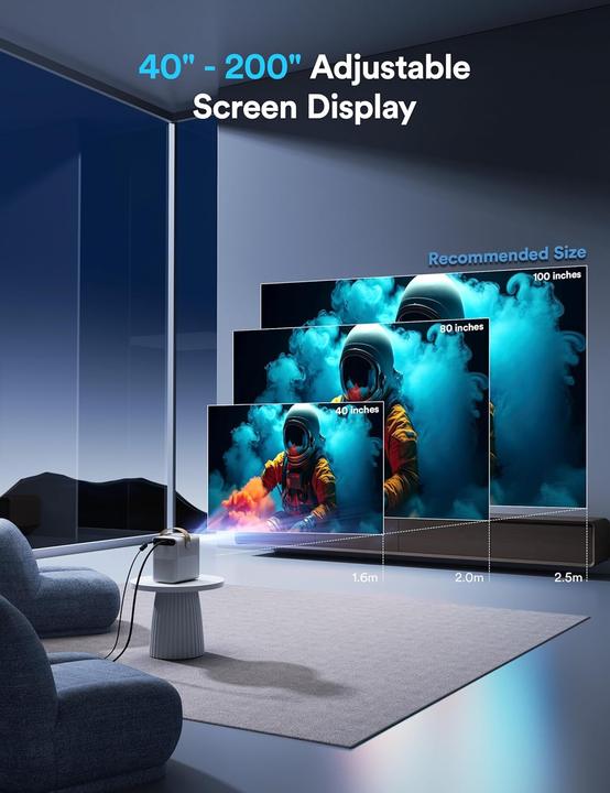 Actual product image Wolfang Mini Beamer 4K mit 5G WiFi & Bluetooth (4K, 15000 lm)