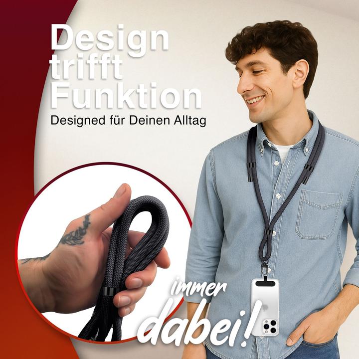 Produktbild Nalia HoldMe Lanyard Handykette - Universal Trageband für Smartphones - Verstellbar, Soft & Elastisch