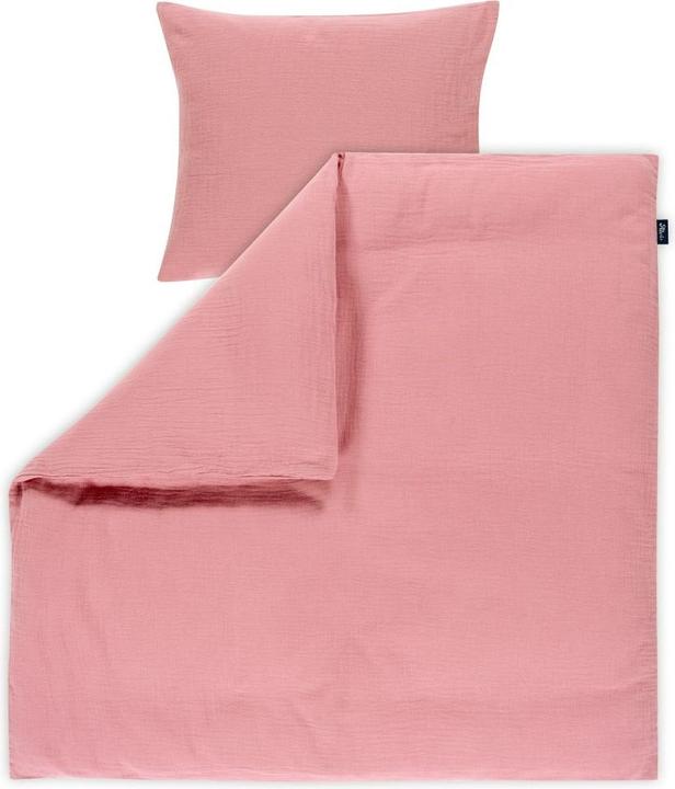 Produktbild Alvi Babybettwäsche & Bettsets Bettwäsche Mull mit Knopf 80 x 80 cm - Fox Glove (80 x 80 cm, 35 x 40 cm)