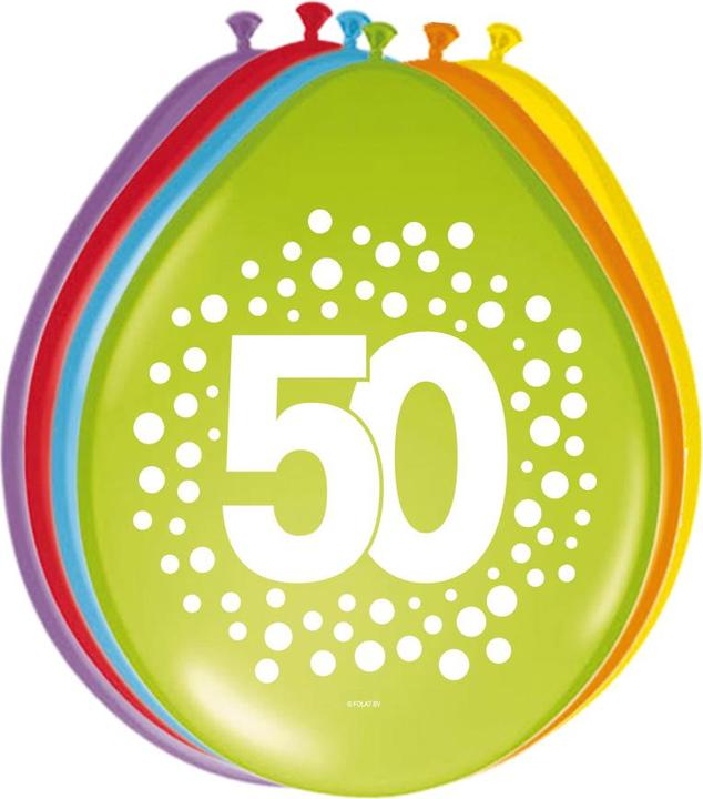 Produktbild Folat 50. Geburtstag Luftballons: Dekoration Runder Geburtstag (8 x)