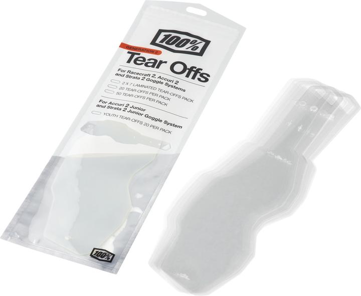 100% RC2/AC2/ST2 Standard Tear-Offs 20 PK