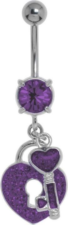 Actual product image Bijouteria Bellypiercing (Crystal, Brass rhodium plated, Surgical steel 316L)
