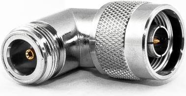 Image du produit Varia Adaptateur Type N femelle vers Type N mâle, angulé à 90°.