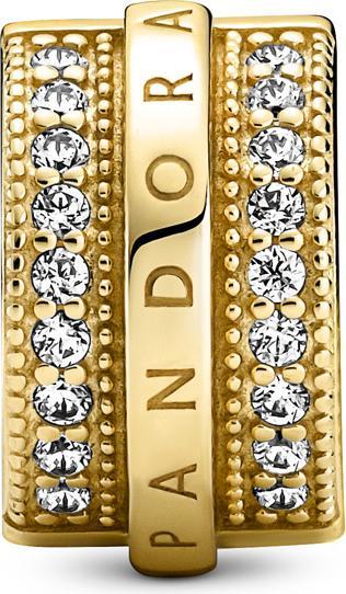 Produktbild Pandora Shine Logo Pavé Lines Clip Charm (Vergoldet, Sterlingsilber, Metall)