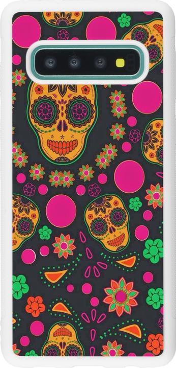 Image du produit PhoneLook Coque Silicone rigide blanc Halloween 22 colorful mexican skulls (Samsung Galaxy S10)