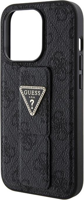 Produktbild Guess GUHCP15XPGS4TDK iPhone 15 Pro Max 6.7" czarny/black hardcase Grip Stand 4G Triangle Strass (Apple iPhone 15 Pro Max)