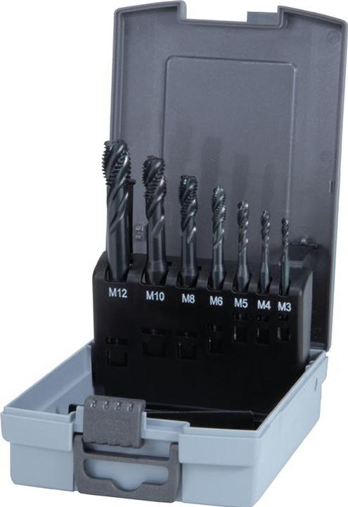 Actual product image Ruko Machine tap set DIN 371/376 C M3-M12 7pcs.HSS-Co5 vap.Ku.-Kass.